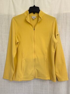 L.L. Bean Women's Yellow Full-Zip Collared Fleece Jacket Size L